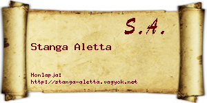 Stanga Aletta névjegykártya